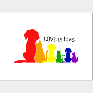 dog rainbow Love is love Posters and Art